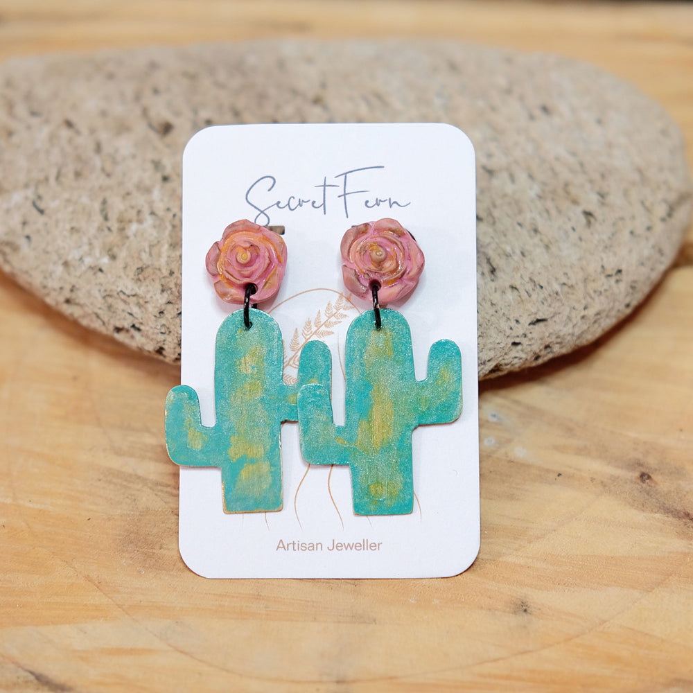 Boho Cactus Earrings