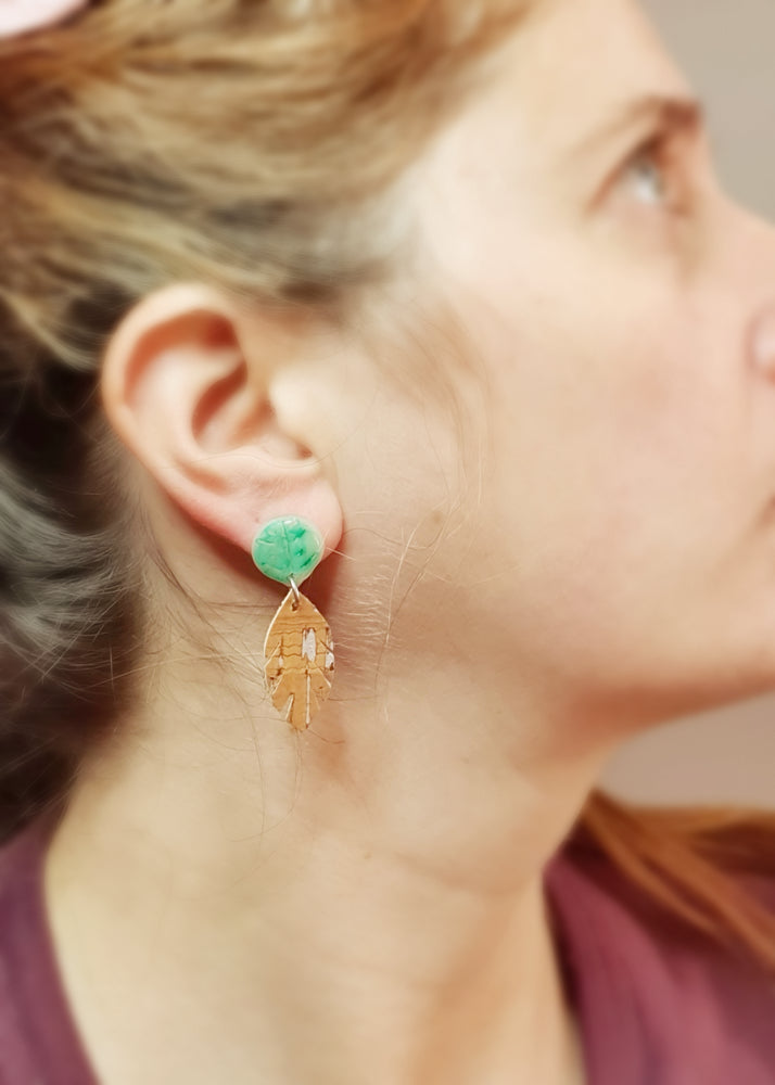 
            
                Load image into Gallery viewer, Mini Leaves earrings
            
        