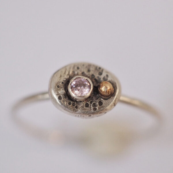 Orb ring - Light Pink & Gold - Image 3