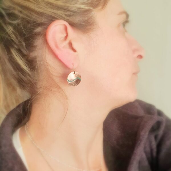 Del Mar Copper Domed Earrings - Image 3