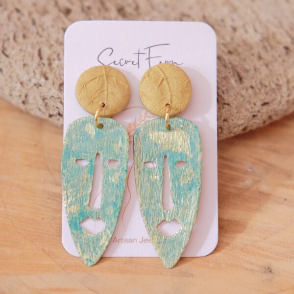 African Mask Earrings - Image 3