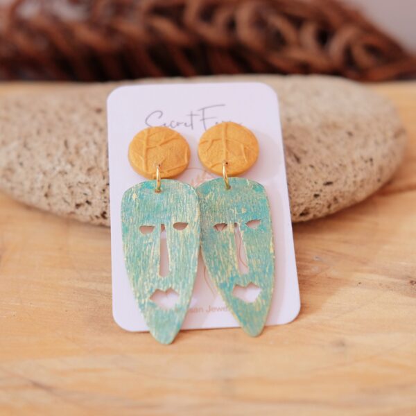 African Mask Earrings - Image 2