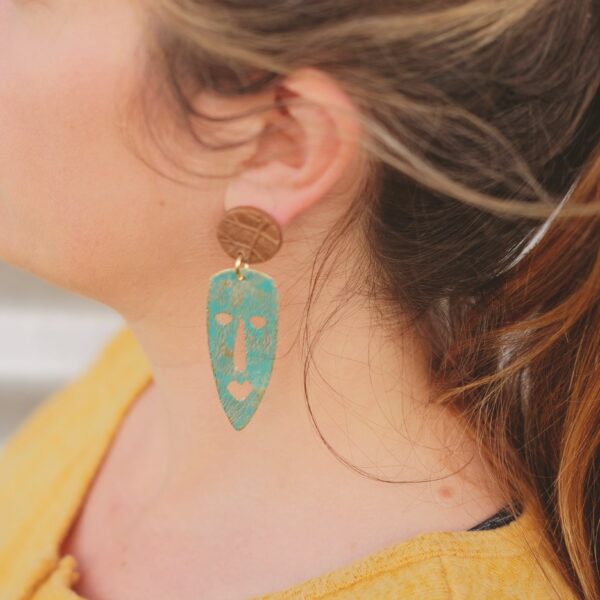 African Mask Earrings - Image 4