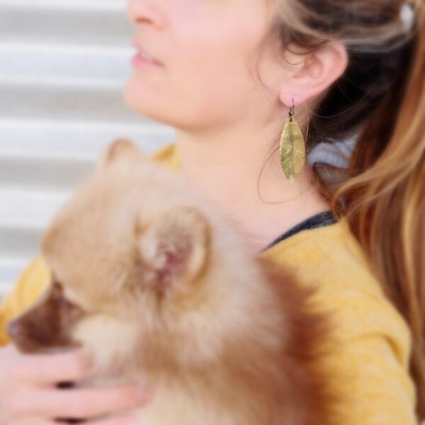 Peaceful Warrior Leaves Earrings - Image 3