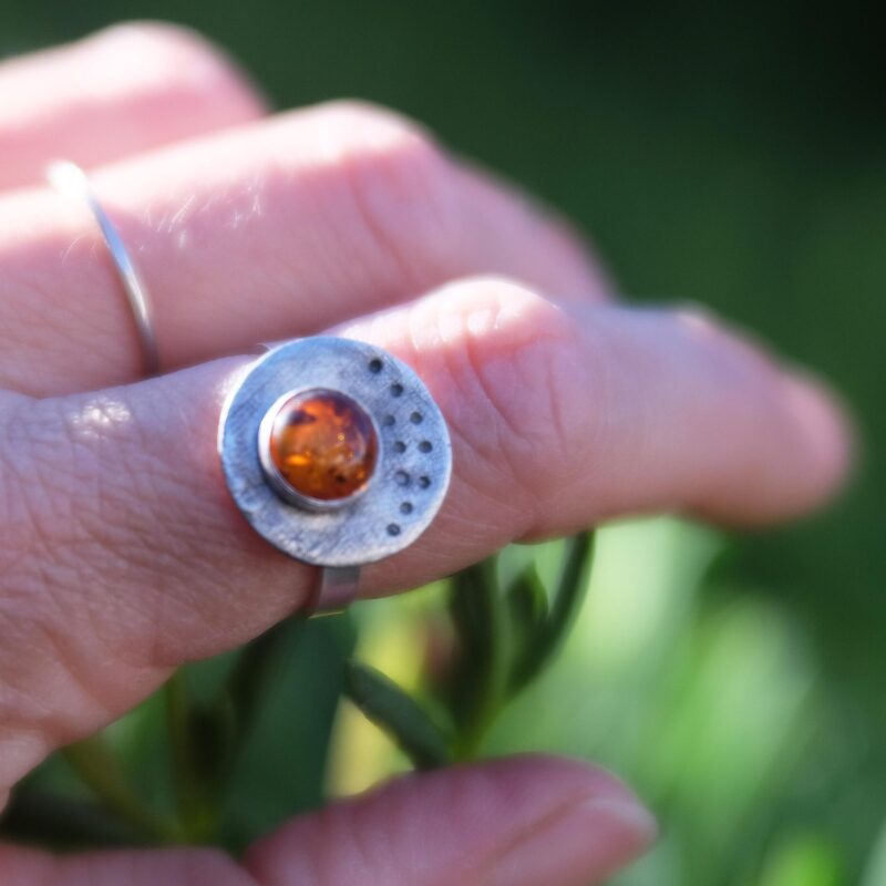 Baltic Amber Orbit ring