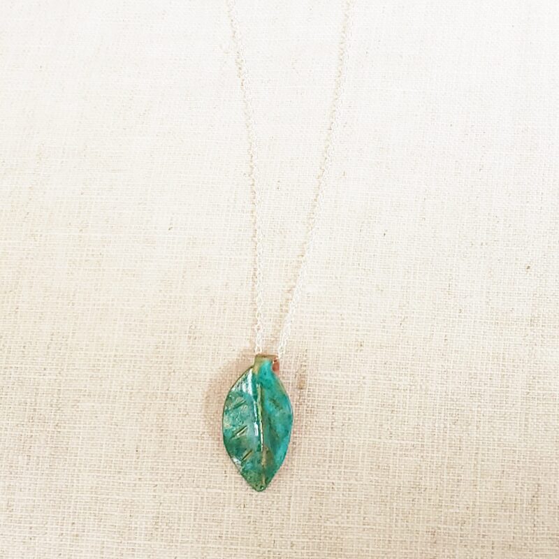 My Little Leaf necklace - Green & Golden