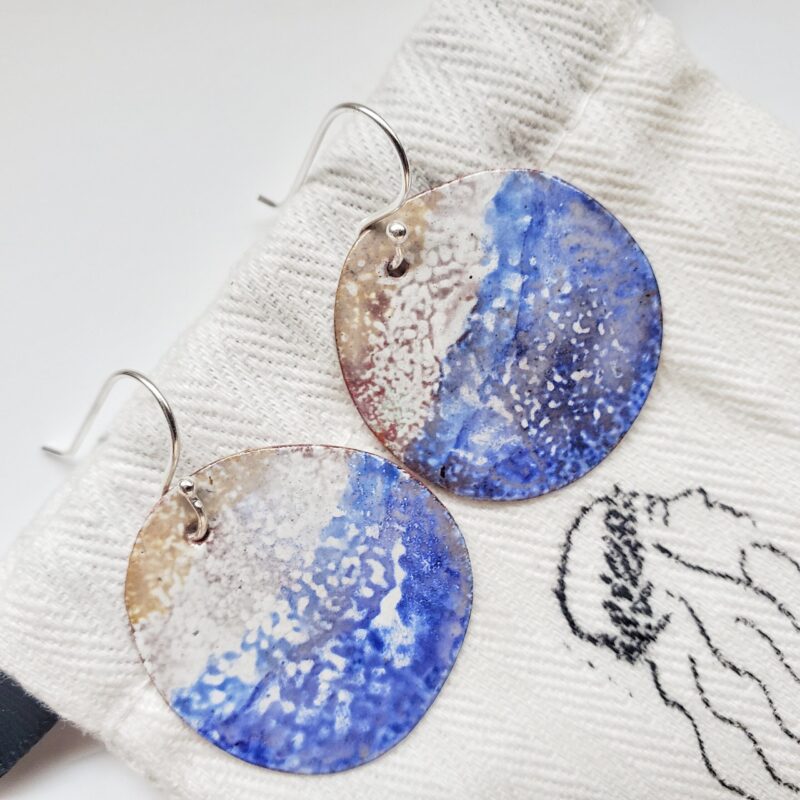 Blue Fade Disc Earrings