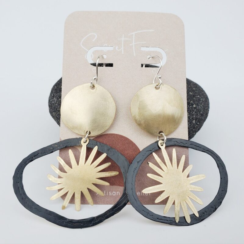 Boho sun Earrings - Black